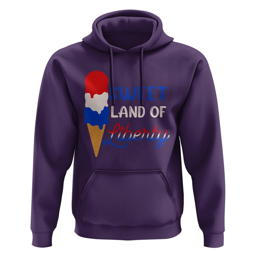4th of July Hoodie Sweet Land of Liberty American Patriotic TS02 Purple Print Your Wear