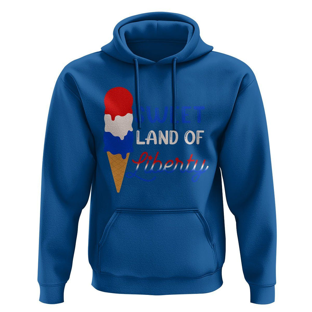 4th of July Hoodie Sweet Land of Liberty American Patriotic TS02 Royal Blue Print Your Wear