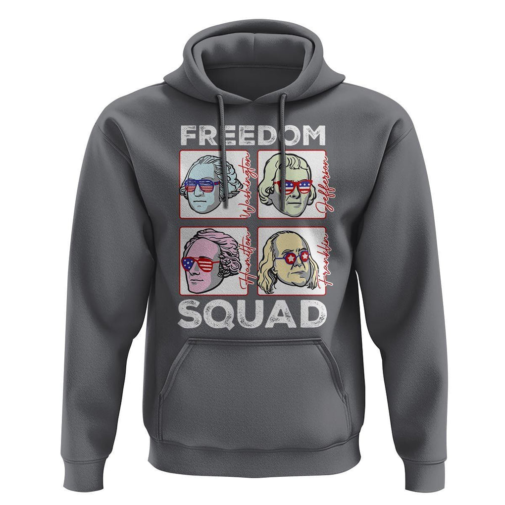 4th Of July Hoodie US Freedom Squad Washington Jefferson Hamilton Franklin TS09 Charcoal Print Your Wear