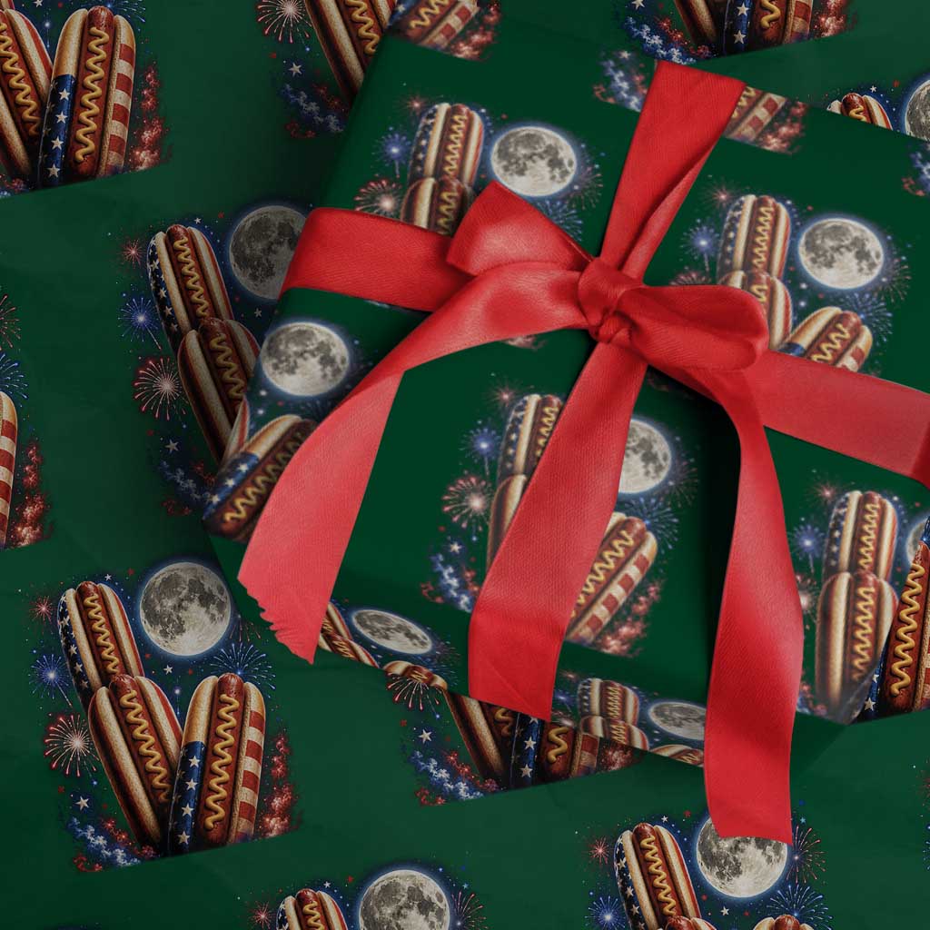 4th Of July Hotdog Fireworks Wrapping Paper Roll American Food Lovers