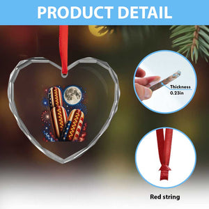 4th Of July Hotdog Fireworks Heart Crystal Glass Ornament American Food Lovers TS12 Print Your Wear