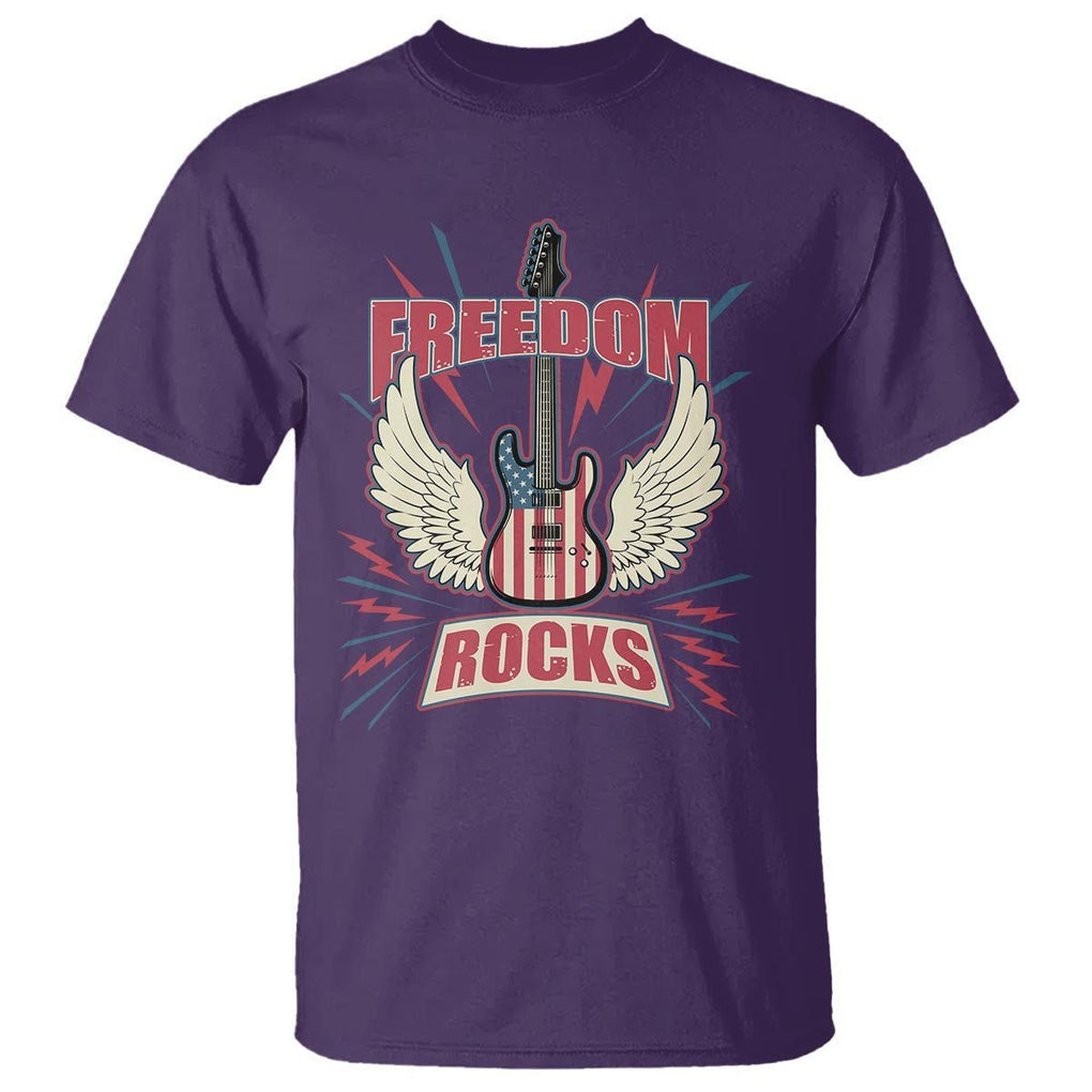 4th Of July Rock Lover T Shirt Freedom Rocks Patriotic Party TS09 Purple Print Your Wear