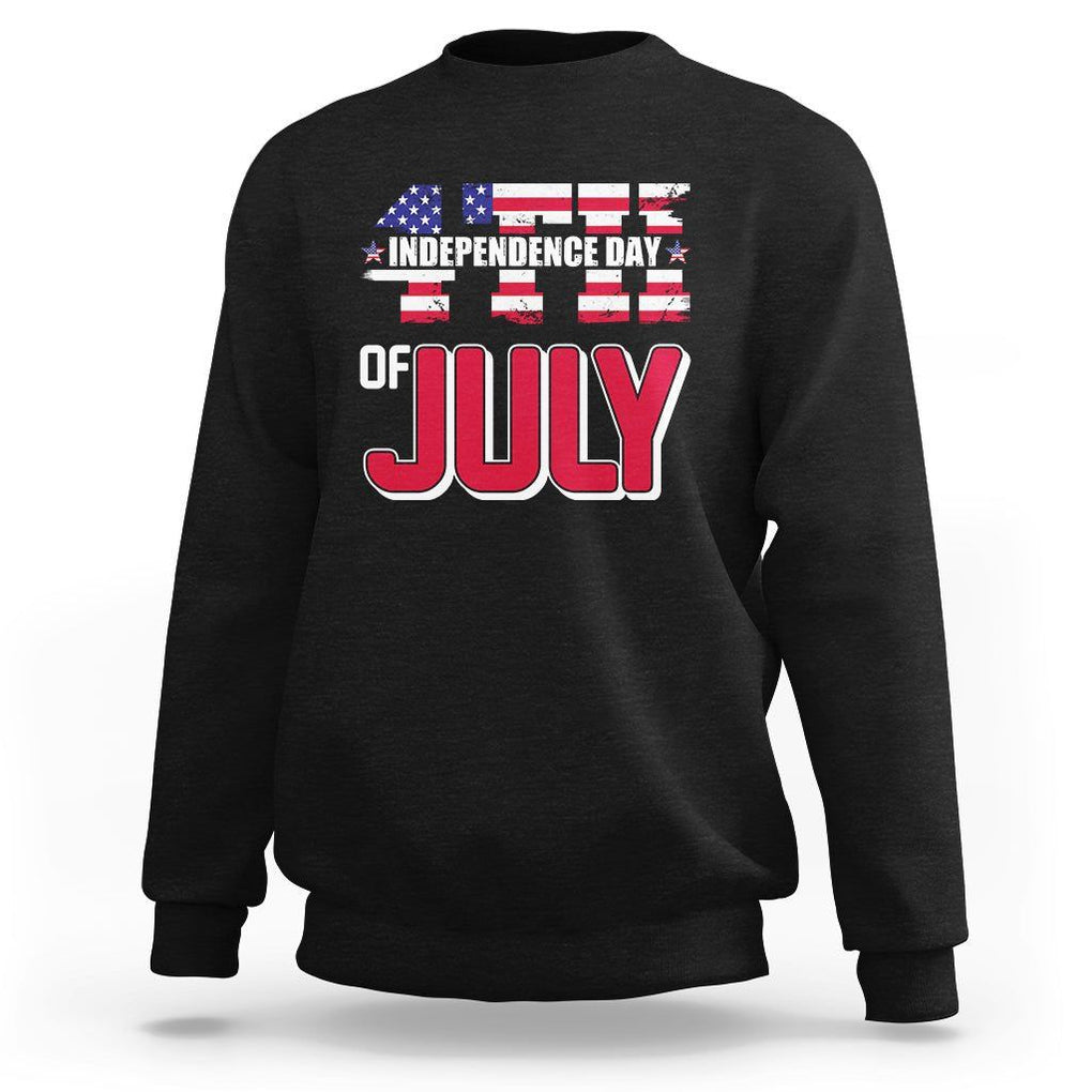 4th of July Sweatshirt Patriotic Independence Day American Flag TS02 Black Print Your Wear