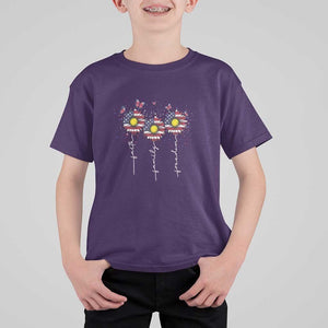 4th Of July T Shirt For Kid Faith Family Freedom USA Flag Daisy Flower TS11 Purple Print Your Wear