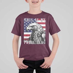 4th Of July T Shirt For Kid This Is My Pride Flag White Bald Eagle USA American Flag TS11 Maroon Print Your Wear