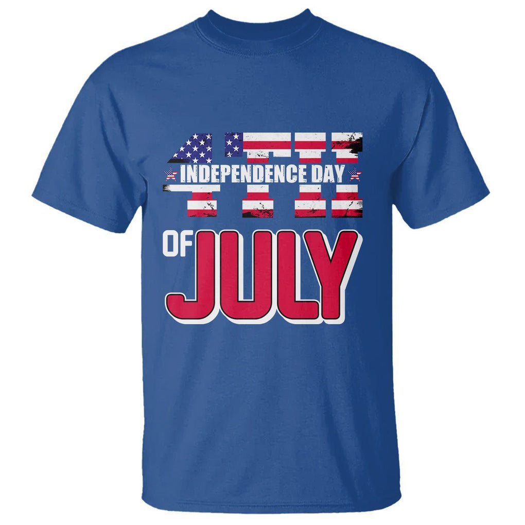 4th of July T Shirt Patriotic Independence Day American Flag TS02 Royal Blue Print Your Wear