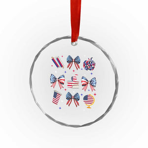 4th of July Teacher Student Crystal Glass Ornament Patriotic Teaching Learning Retro Coquette TS02 Print Your Wear