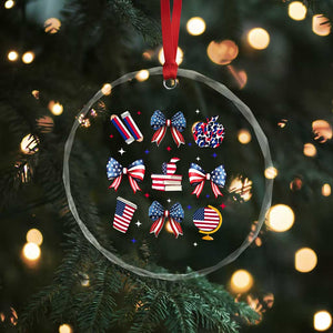 4th of July Teacher Student Crystal Glass Ornament Patriotic Teaching Learning Retro Coquette TS02 Print Your Wear