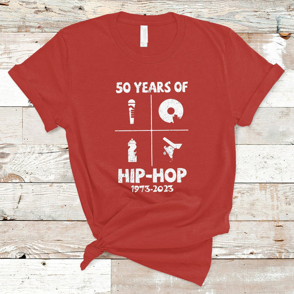 50 Years Old 50th Anniversary Of Hip Hop Elements of Hip-Hop T Shirt TS02 Red Printyourwear