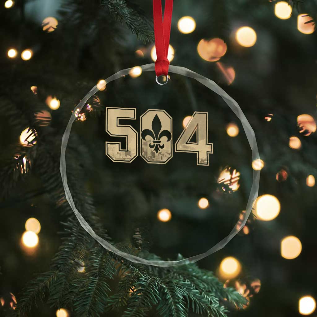 504 Nola New Orleans Louisiana LA Crystal Glass Ornament Fleur De Lis TS11 Print Your Wear