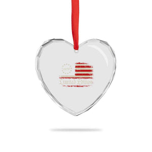 50th Birthday 1976 Limited Edition Heart Crystal Glass Ornament Gifts for 50 Years Old Vintage American Flag
