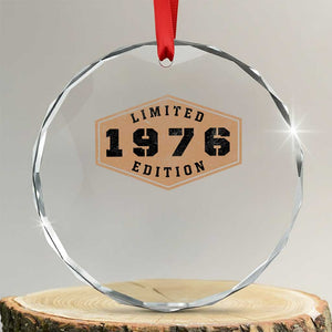 50th Birthday Crystal Glass Ornament 1976 Limited Edition Gifts For Turning 50 TS11 Transparent Glass 3'' Circle Print Your Wear