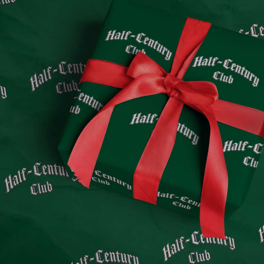 50th Birthday Wrapping Paper Roll Half Century Club Gothic 50 Years Old Bday TS11 Green Print Your Wear