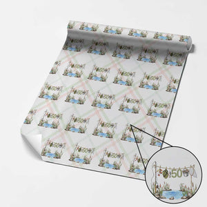 50th Birthday Fishing Wrapping Paper Roll Fisherman Birthday Party Gift