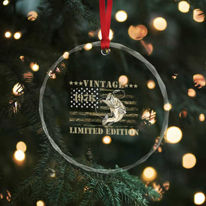 50th Birthday Fishing Vintage 1976 Limited Edition Crystal Glass Ornament Bass Fishing Camouflage American Flag Fisherman Gift