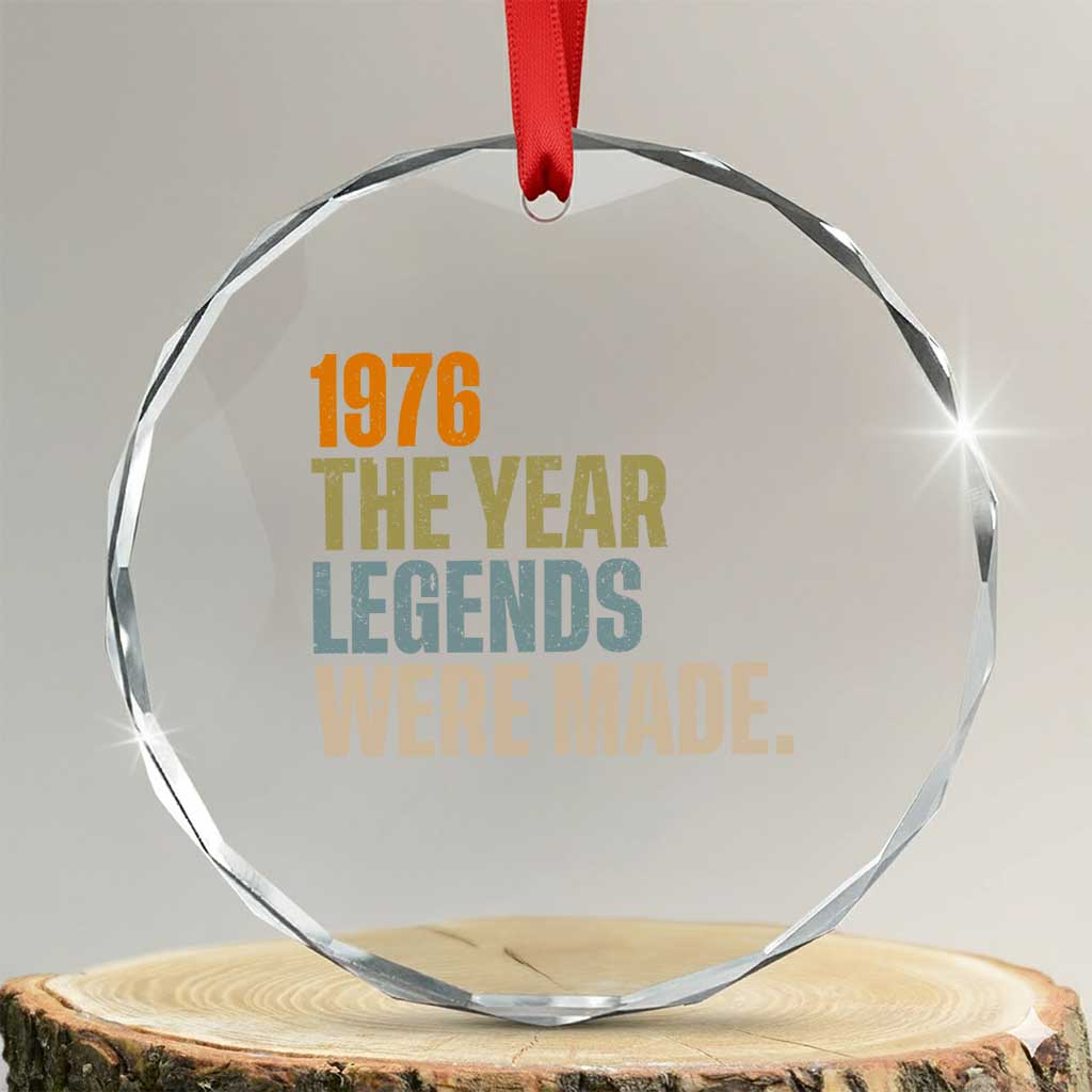 50th Birthday Gift For Men Crystal Glass Ornament Vintage 1976 50 Years Old Birthday TS10 Transparent Glass 3'' Circle Print Your Wear