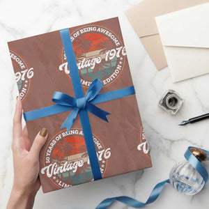 50th Birthday Gifts Wrapping Paper Roll Vintage 1976 50 Year Old Birthday TS10 Mocha Print Your Wear
