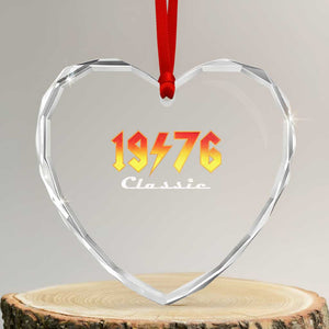 50th Birthday Heart Crystal Glass Ornament Classic Born 1976 Turning 50 Year Old TS10 Transparent Glass 3'' Heart Print Your Wear