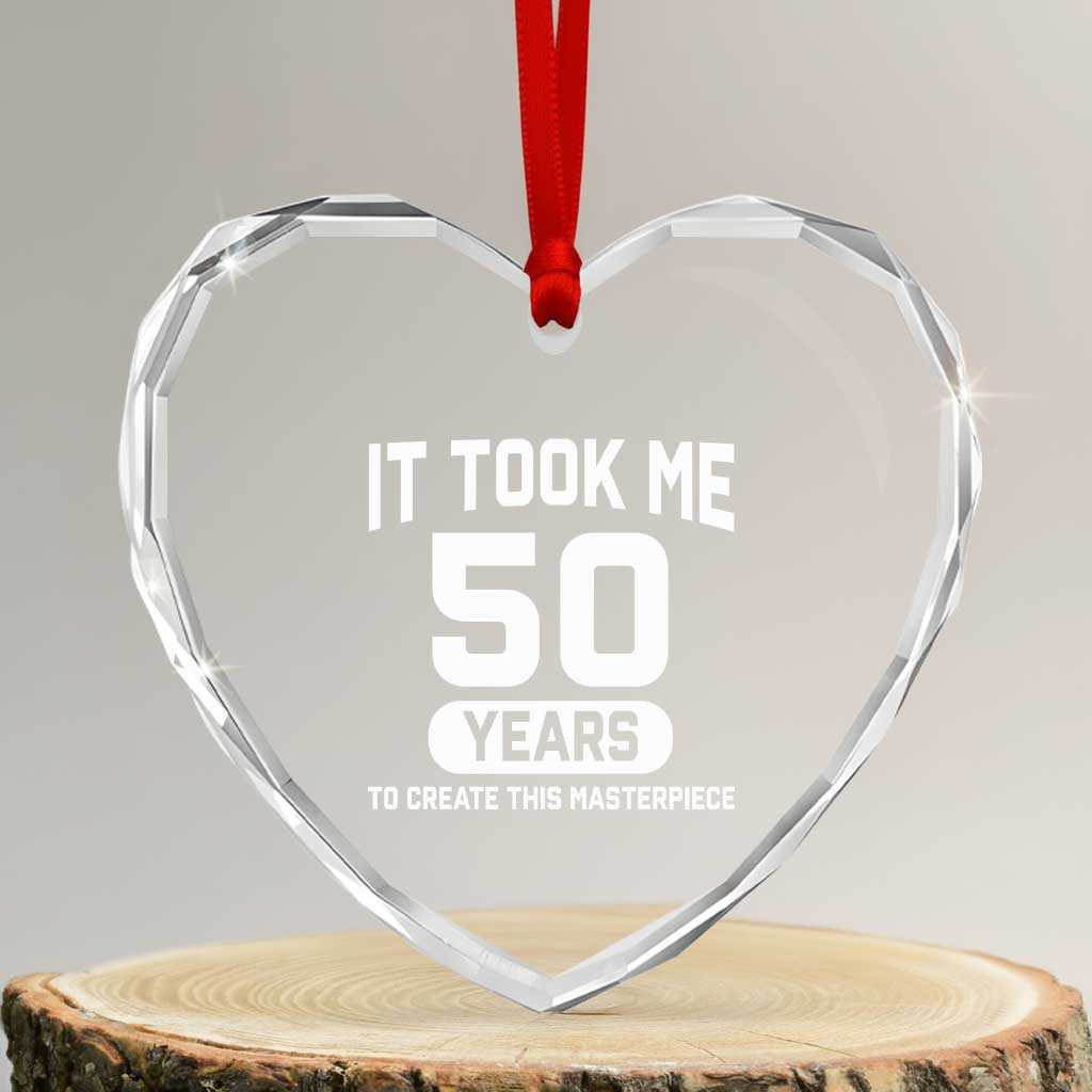 50th Birthday Heart Crystal Glass Ornament To Create This Masterpiece 50 Year Old Gift TS10 Transparent Glass 3'' Heart Print Your Wear