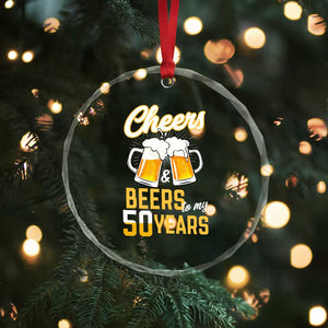 50th Birthday Party Gift Crystal Glass Ornament Cheers Beers To My 50 Years TS12 Print Your Wear