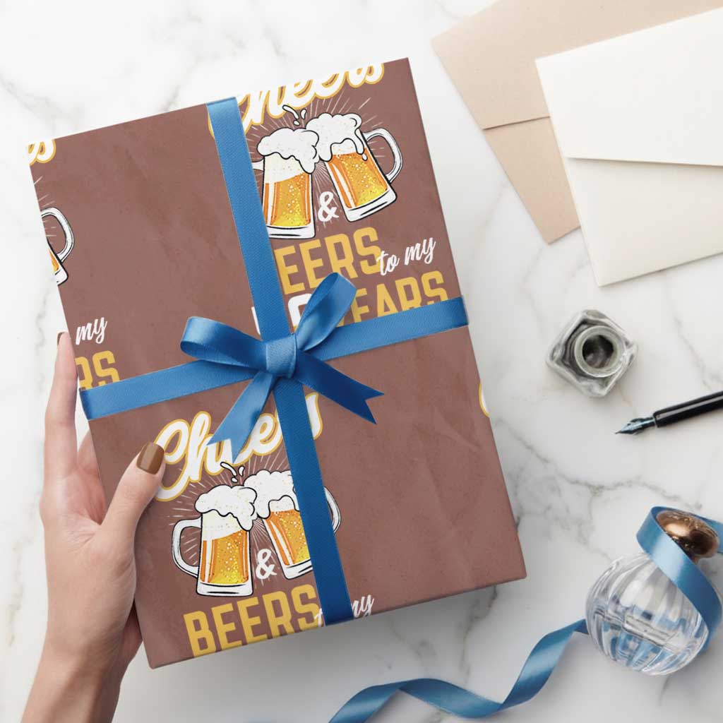 50th Birthday Party Gift Wrapping Paper Roll Cheers Beers To My 50 Years