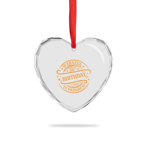 50th Birthday Trip Heart Crystal Glass Ornament Retro Funny Milestone Vacation TS10 Print Your Wear