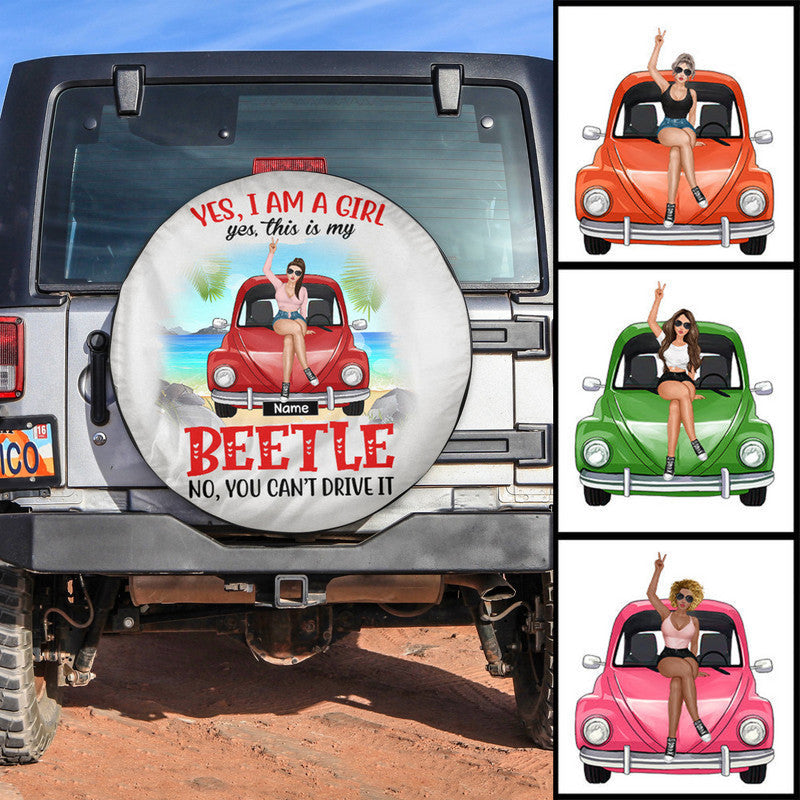Custom JP Tire Cover With Camera Hole, Yes This Is My Beetle You Cant Drive It Spare Tire Cover CTM Custom - Printyourwear