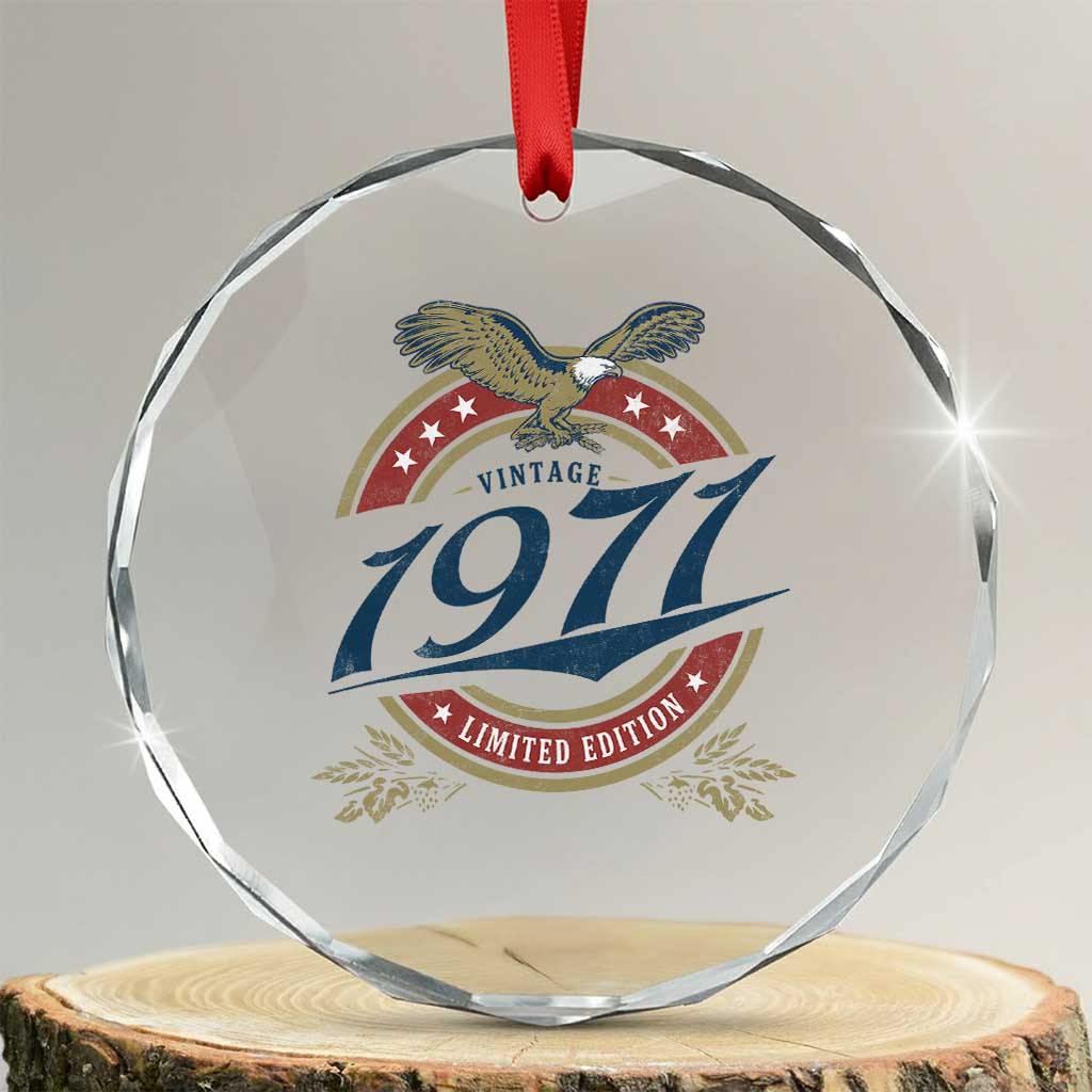 55th Birthday Beer Lover Vintage 1971 Limited Edition Crystal Glass Ornament Bald Eagle TS11 Transparent Glass 3'' Circle Print Your Wear