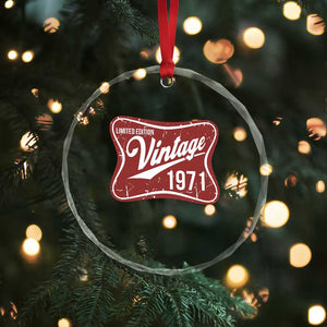 55th Birthday Beer Lover Vintage 1971 Limited Edition Crystal Glass Ornament Red Metal Beer Soft Sign Graphic