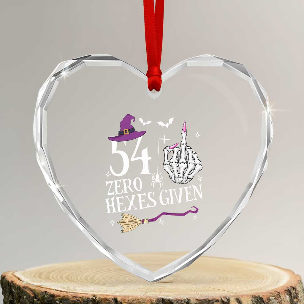 55th Birthday Halloween Heart Crystal Glass Ornament 54 Plus Middle Finger Zero Hexes Given Gift For Women TS14 Transparent Glass 3'' Heart Print Your Wear