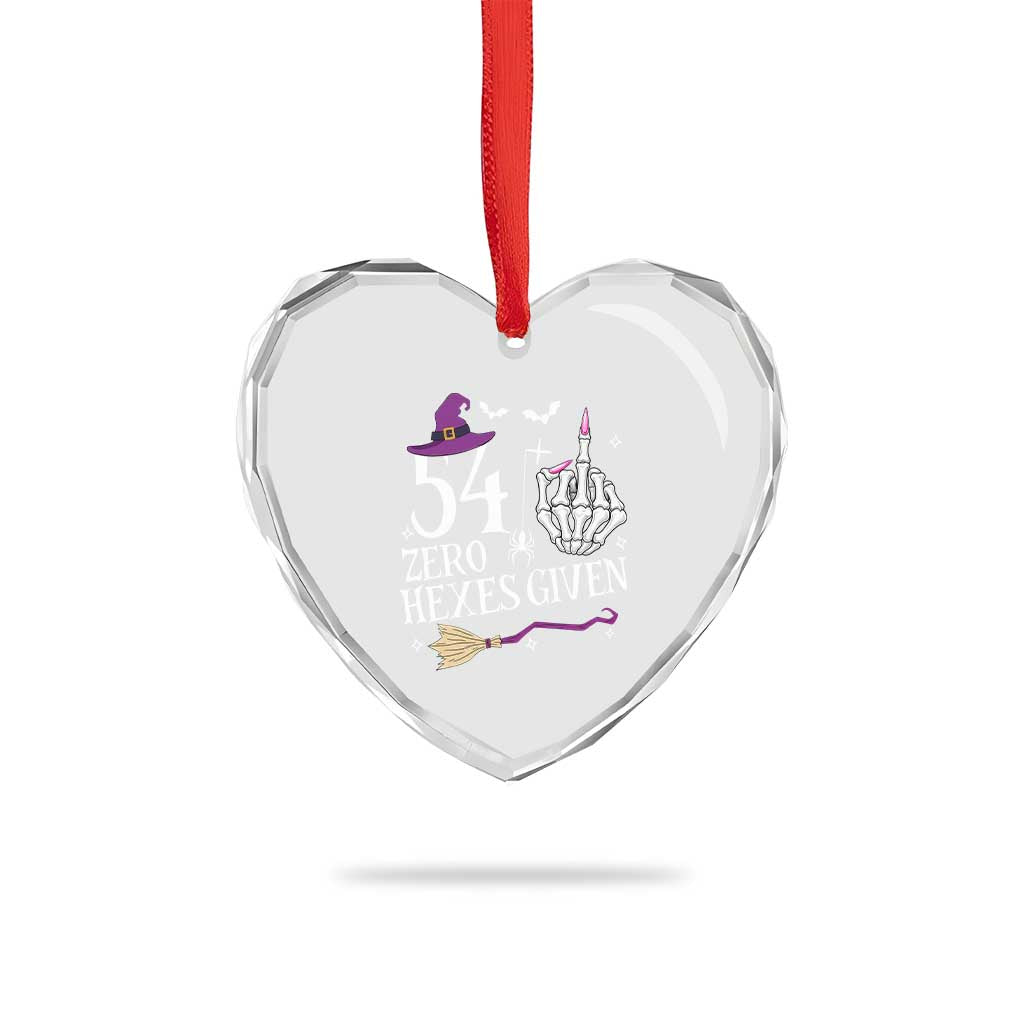 55th Birthday Halloween Heart Crystal Glass Ornament 54 Plus Middle Finger Zero Hexes Given Gift For Women TS14 Print Your Wear