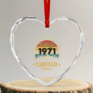 55th Birthday Heart Crystal Glass Ornament Vintage 1971 Limited Edition Retro 55 Years Of Being Awesome Mountain