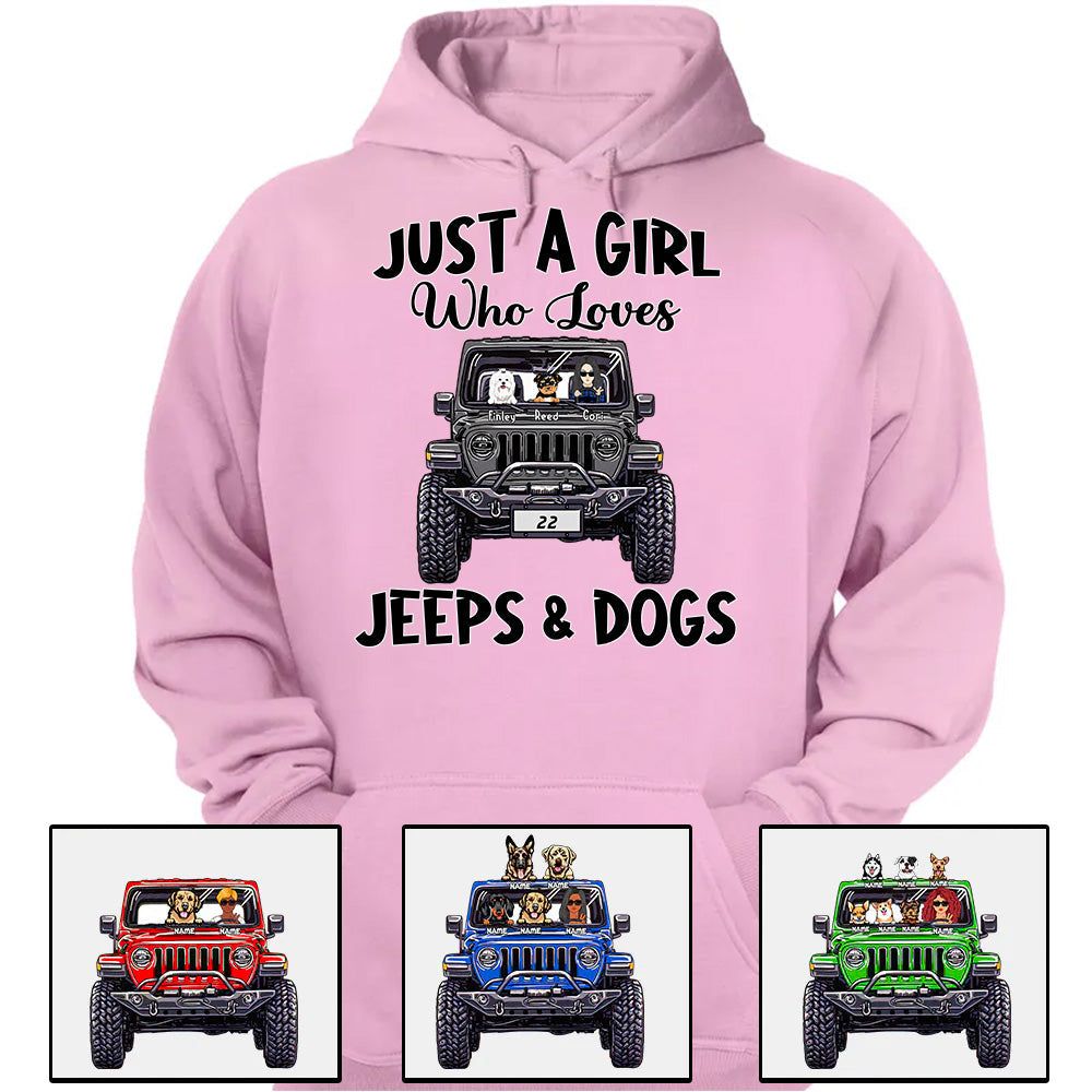 Custom JP Shirts, Just A Girl Who Loves JPs And Dogs, JP Dog Apparel CTM00 Custom - Printyourwear