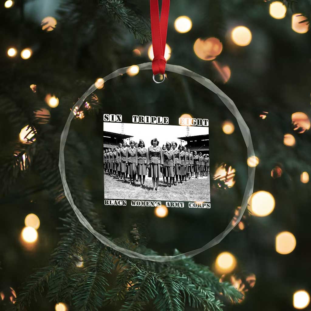 6 Triple 8 Crystal Glass Ornament Black Women's Army Corps 6888th Battalion TS02 Print Your Wear