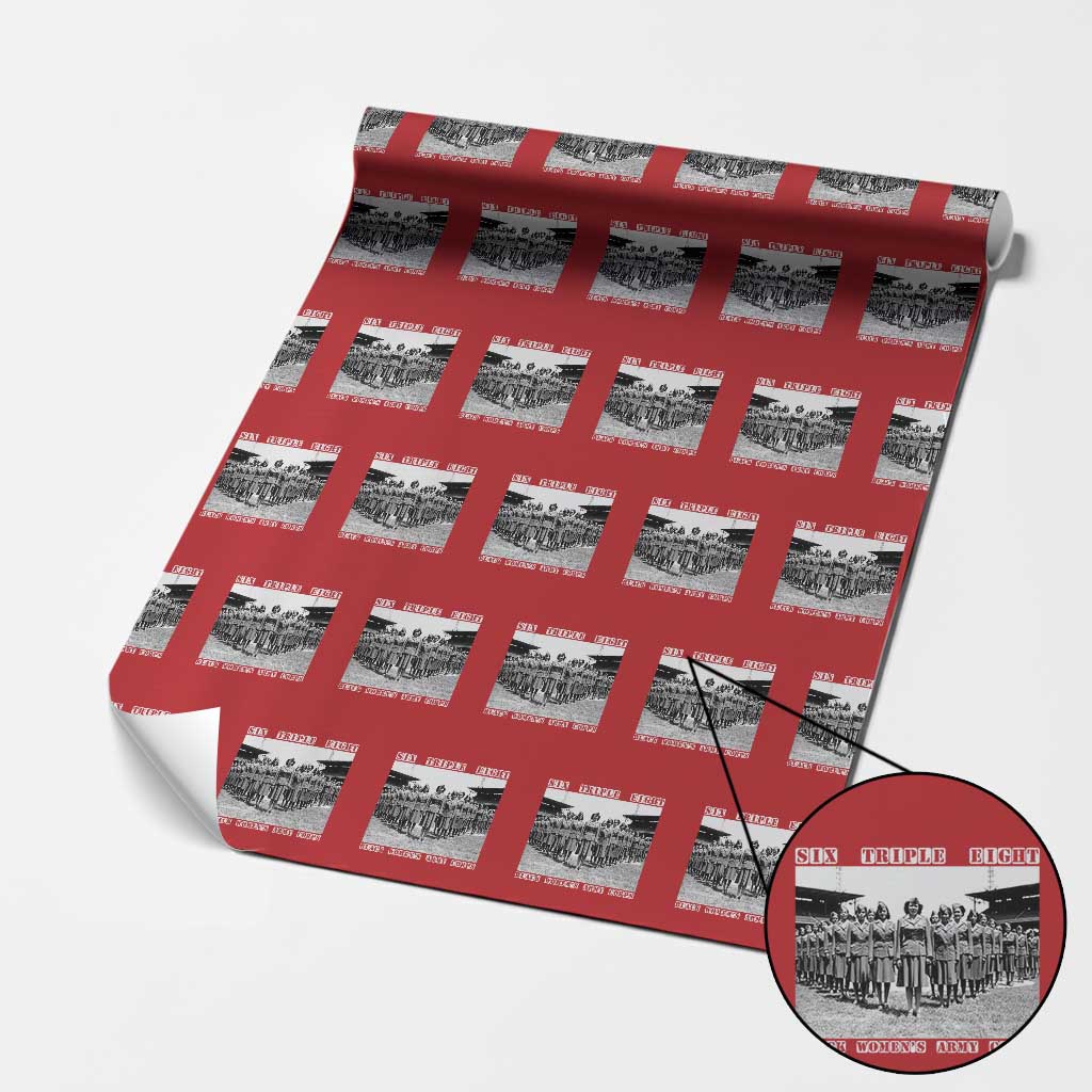 6 Triple 8 Wrapping Paper Roll Black Women's Army Corps 6888th Battalion TS02 Red Print Your Wear