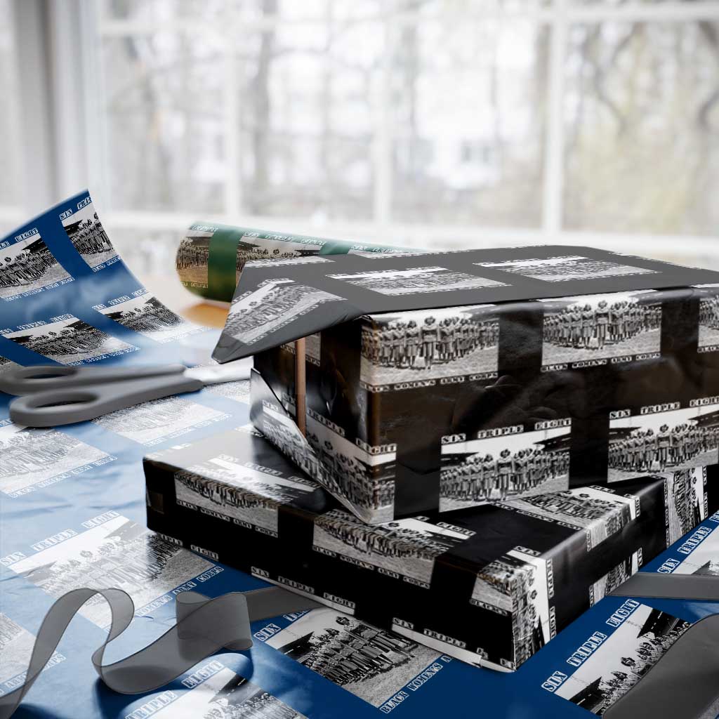 6 Triple 8 Wrapping Paper Roll Black Women's Army Corps 6888th Battalion TS02 Black Print Your Wear
