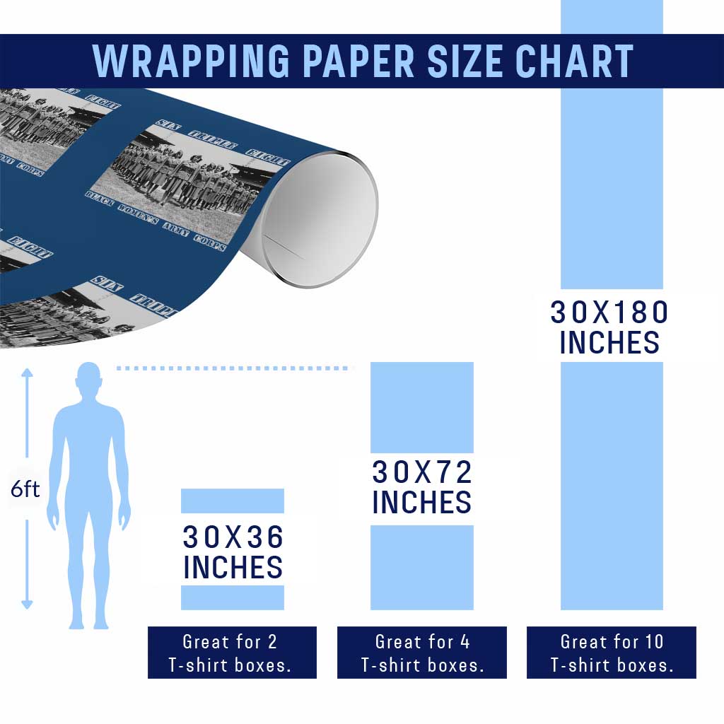 6 Triple 8 Wrapping Paper Roll Black Women's Army Corps 6888th Battalion TS02 Print Your Wear