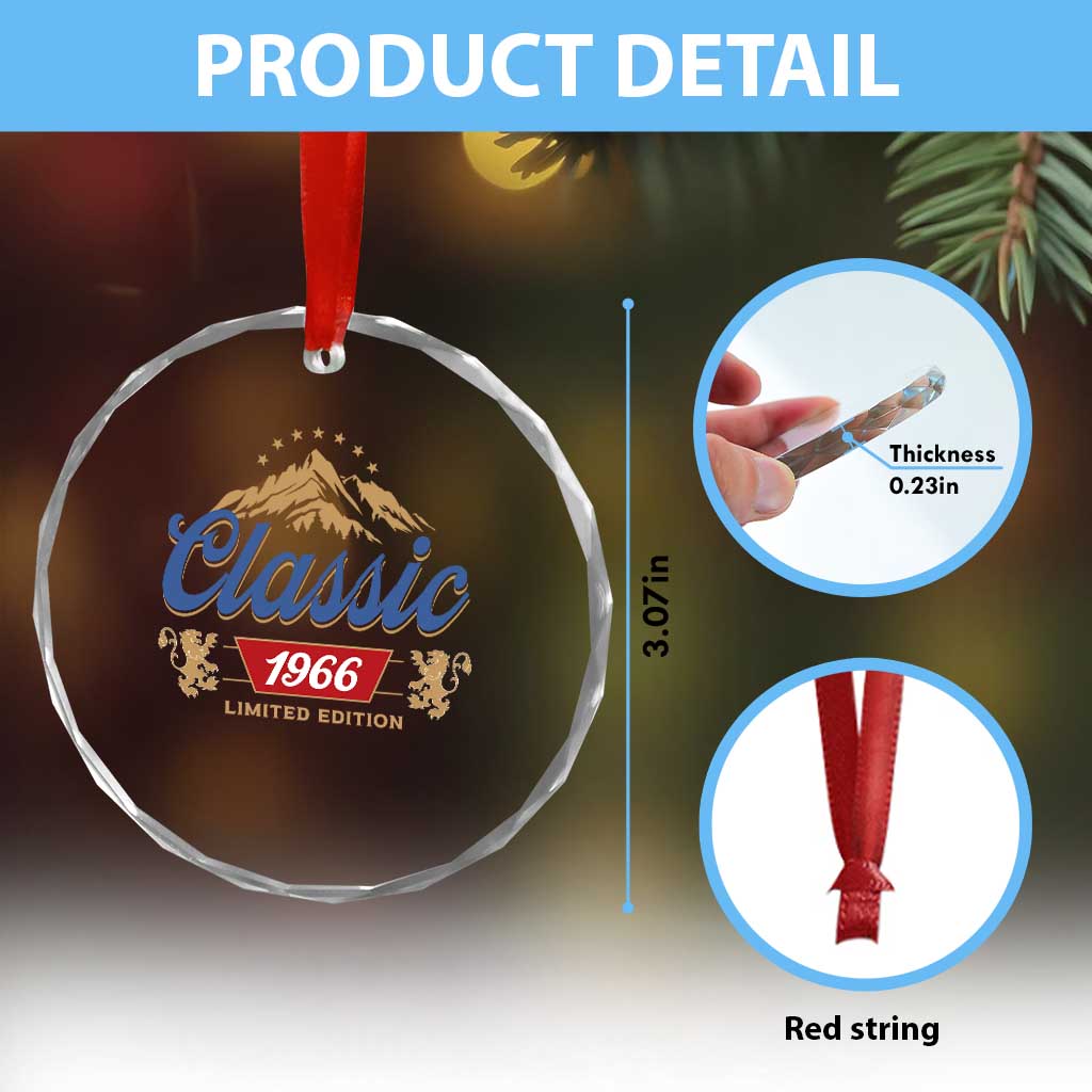 60th Birthday Beer Classic 1966 Limited Edition Crystal Glass Ornament Funny Gifts for 60 Year Olds