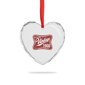60th Birthday Beer Lover Vintage 1966 Limited Edition Heart Crystal Glass Ornament Red Metal Beer Soft Sign Graphic