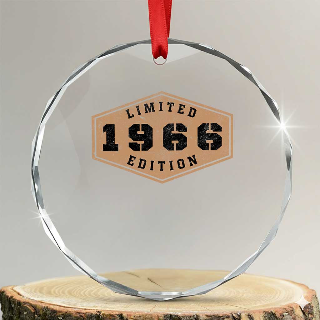 60th Birthday Crystal Glass Ornament 1966 Limited Edition Gifts For Turning 60 TS11 Transparent Glass 3'' Circle Print Your Wear