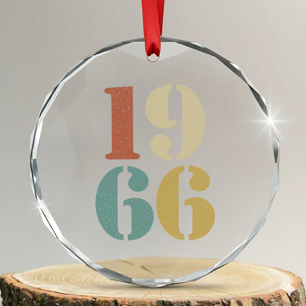 60th Birthday Crystal Glass Ornament Classic Retro 1966 60 Year Old Gifts TS10 Transparent Glass 3'' Circle Print Your Wear
