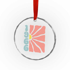 60th Birthday Crystal Glass Ornament Vintage 1966 Boho Flowers 60 Years Old Birthday TS11 Print Your Wear
