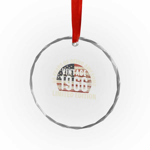 60th Birthday Crystal Glass Ornament Vintage 1966 Limited Edition 60 Years Of Being Awesome American Flag - Print Your Wear