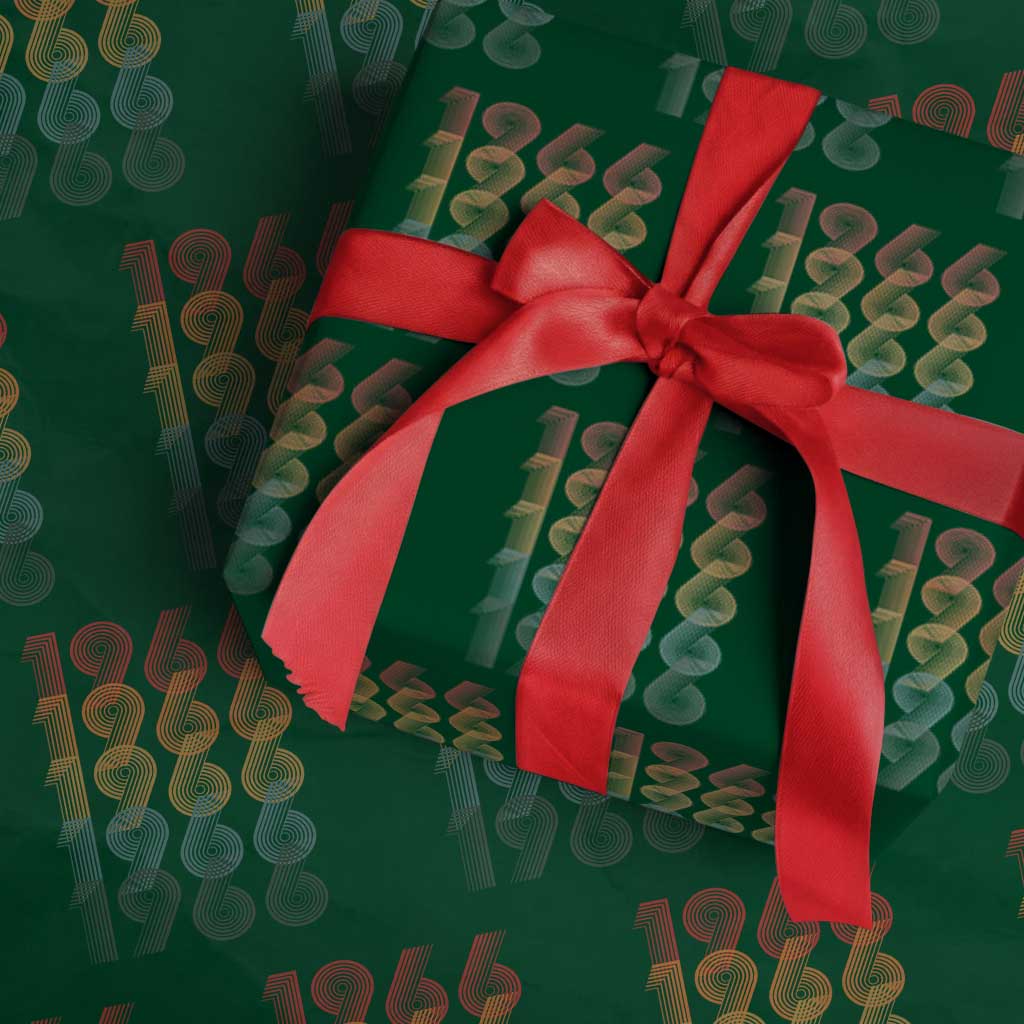 60th Birthday Wrapping Paper Roll Vintage 1966 Retro 60 Years Old Birthday
