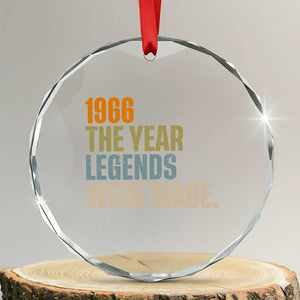 60th Birthday Gift For Men Crystal Glass Ornament Vintage 1966 60 Years Old Birthday TS10 Transparent Glass 3'' Circle Print Your Wear