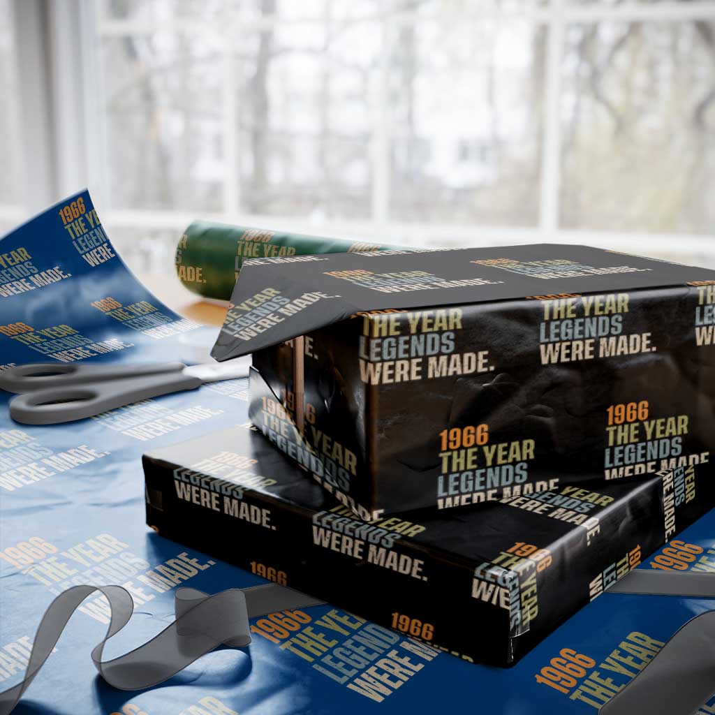 60th Birthday Gift For Men Wrapping Paper Roll Vintage 1966 60 Years Old Birthday TS10 Black Print Your Wear