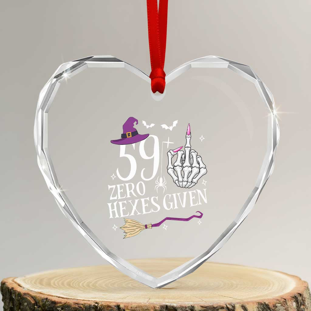 60th Birthday Halloween Heart Crystal Glass Ornament 59 Plus Middle Finger Zero Hexes Given Gift For Women TS14 Transparent Glass 3'' Heart Print Your Wear