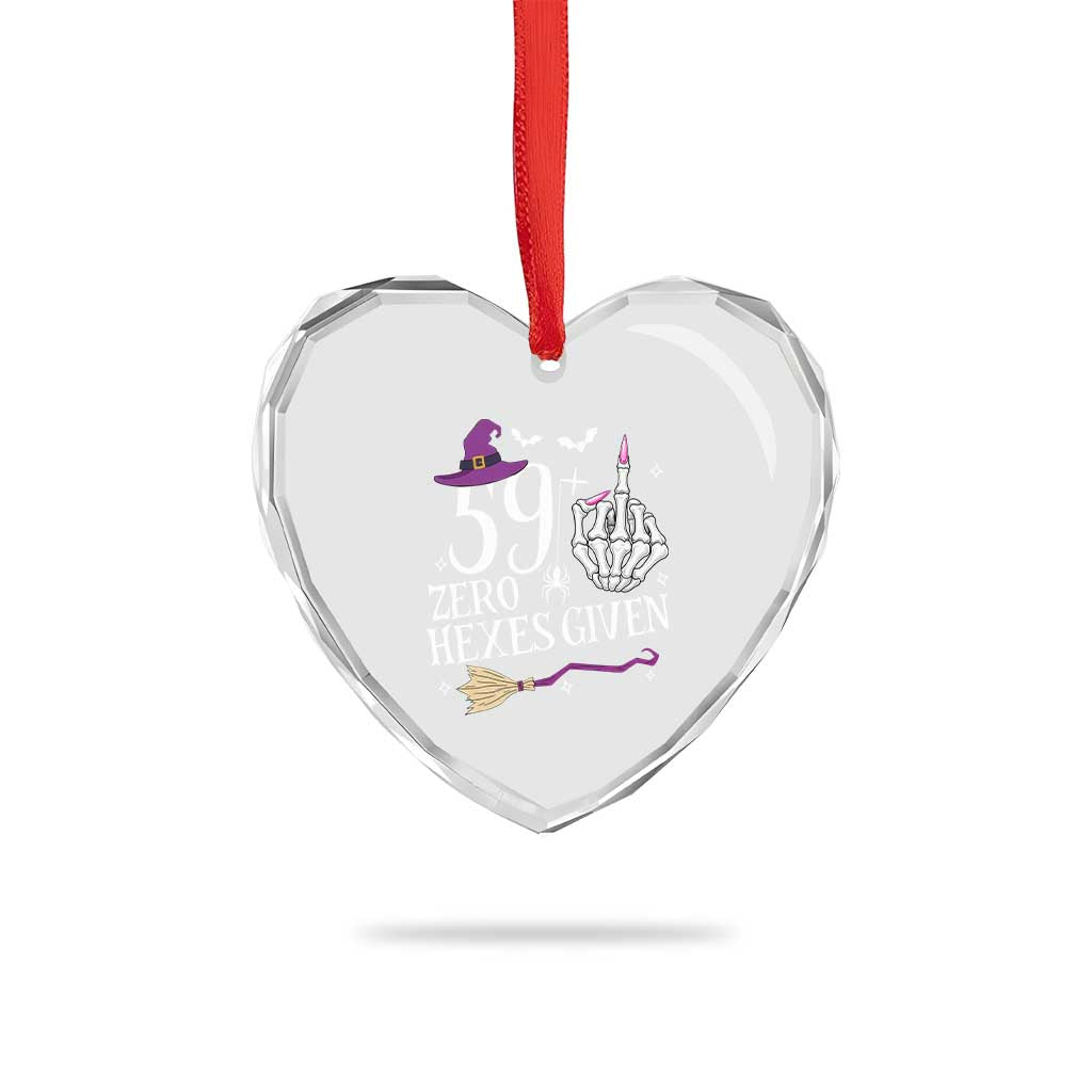 60th Birthday Halloween Heart Crystal Glass Ornament 59 Plus Middle Finger Zero Hexes Given Gift For Women TS14 Print Your Wear