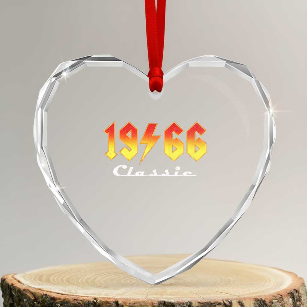 60th Birthday Heart Crystal Glass Ornament Classic Born 1966 Turning 60 Year Old TS10 Transparent Glass 3'' Heart Print Your Wear