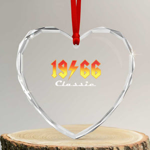 60th Birthday Heart Crystal Glass Ornament Classic Born 1966 Turning 60 Year Old TS10 Transparent Glass 3'' Heart Print Your Wear